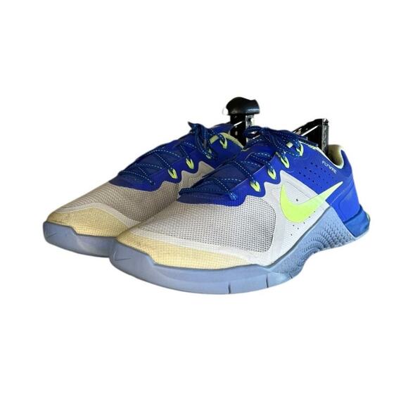 Nike Metcon 2 Flyknit Womens 7.5 Running Shoe 821913-003 Platinum Green Blue - Picture 2 of 6